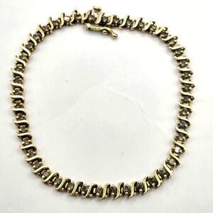 14K Yellow Gold & Diamonds Tennis Style Bracelet